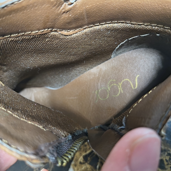 Sugar Brown Wedge Ankle Boots Size 7 Like New - Picture 8 of 14